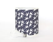 Navy Lamp Shade with swallow bird print - custom lamp shades