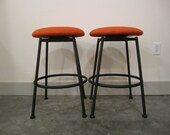 Mid Century Swivel Metal Counter Stools