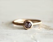 Icy rose cut diamond ring. Engagement. Grey feather. Wren.