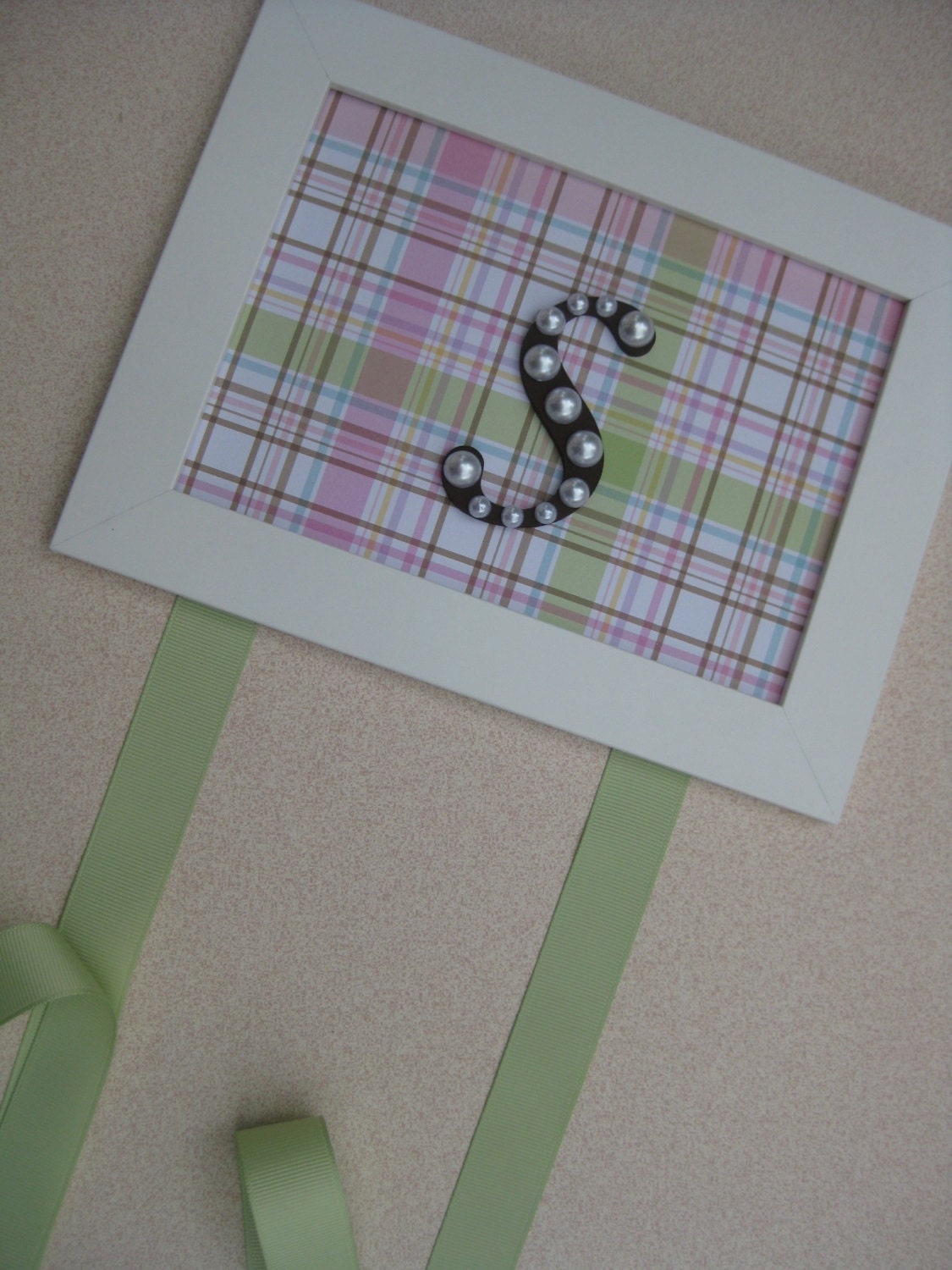 Plaid Bow and Hair Clip Holder