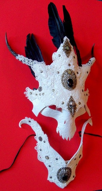 Samurai Ghost Demon...leather mask and collar.