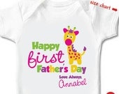 Girl Giraffe 1st Father's Day Shirt or Onesie - Personalized Father's Day Shirt