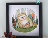 Digital illustration print - Wonderland friends