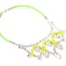 Stunning Princess Crystal Yellow Tear Drop Bib with Neon Cord Necklace