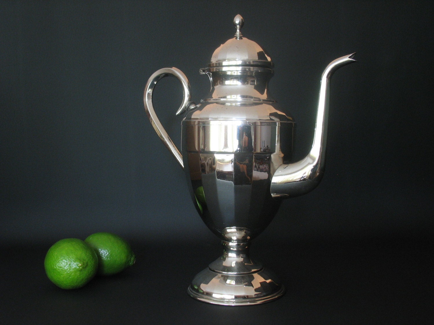 Georgian Style Fluted Chrome Coffee Pot