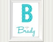 Custom nursery initial print 8x10
