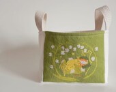 SLEEPING BEAUTY Fabric Basket Bin - Fabric Bin - Fabric Bucket - Fabric Box with Handles - Storage Basket - 6.5" x 4.5" x 5" Cotton Linen