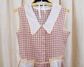 1930's Dress // Brown Butter Betty Brown Gingham Cotton Day Dress