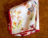 1940's Handkerchief // Nude Fairy Dancers Showgirls Rayon Hankie