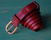 Handmade 2cm Natural leather BELT/ model  "MALTÊS" customized With a tradicional/classic 100% brass Buckle
