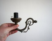 Vintage French Lighting Fixtures // Art Nouveau Brass Indoor Sconces // Set of 3 // Metallic Candle Holder // Wall Mounted Rustic Lamp