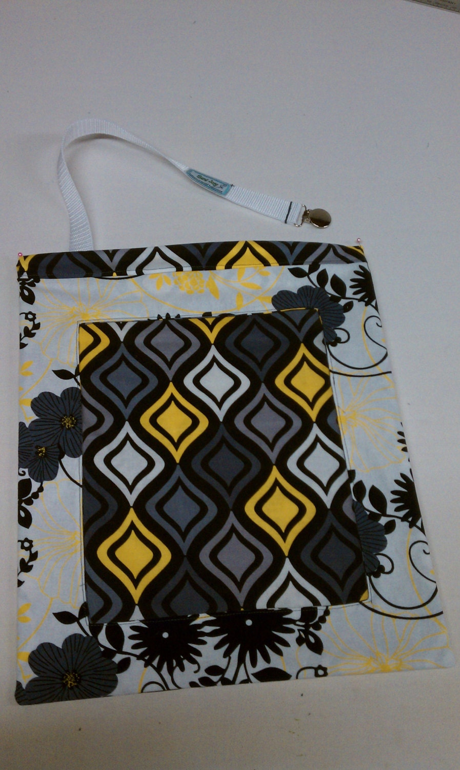 Gray, Black, and Yellow Modern - EZ Find Reversible Car Storage Bag