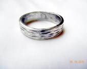 Beautiful Mens Wedding Ring, Simple Silver, Rough Texture Band, Tree Bark Texture, Nice Feel