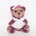 Artist Teddy Bear - Hand Crochet and Felted Bear. Pink Bordo Maroon Purple Gift Mother's Day