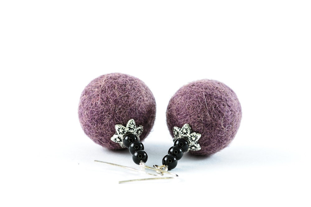 Felt Beadwork Lavender Spring Fashion Jewelry Mother Day Gift - DevikaFelt
