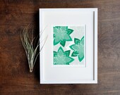 Teal Succulent Art Print - 8x10