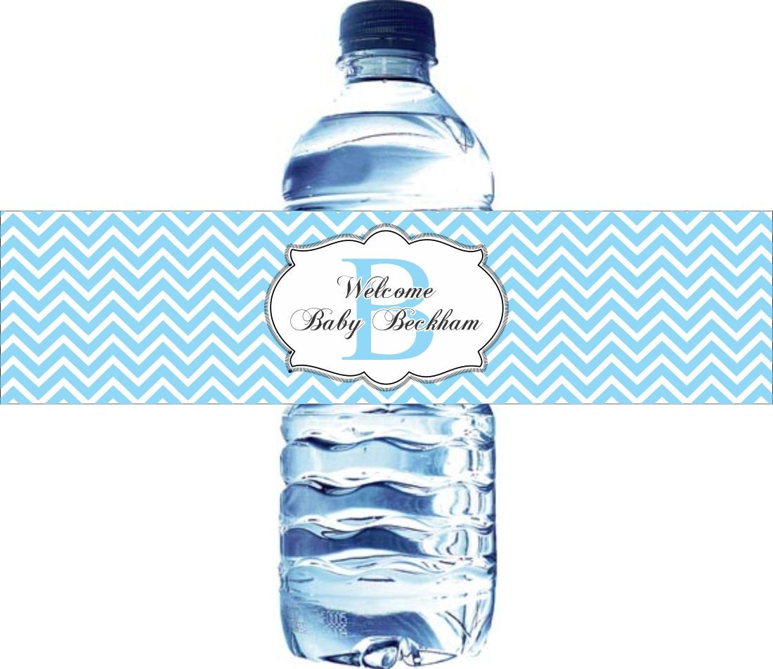 100 Waterproof Chevron Pattern Water Bottle Labels - Self stick and glossy Il_570xn