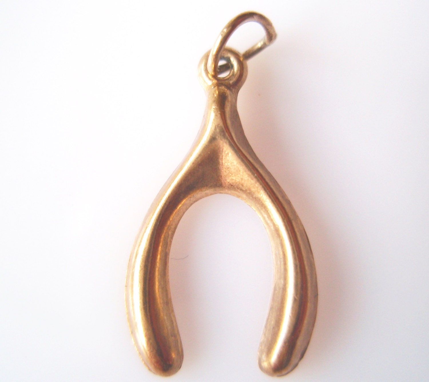 vintage 9ct Gold Wishbone Charm or Pendant