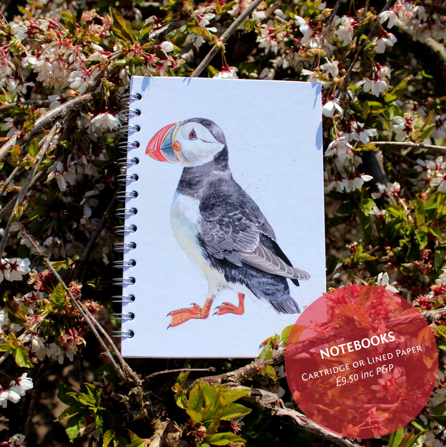 Puffin A5 Journal Available in Lined or Cartridge Paper