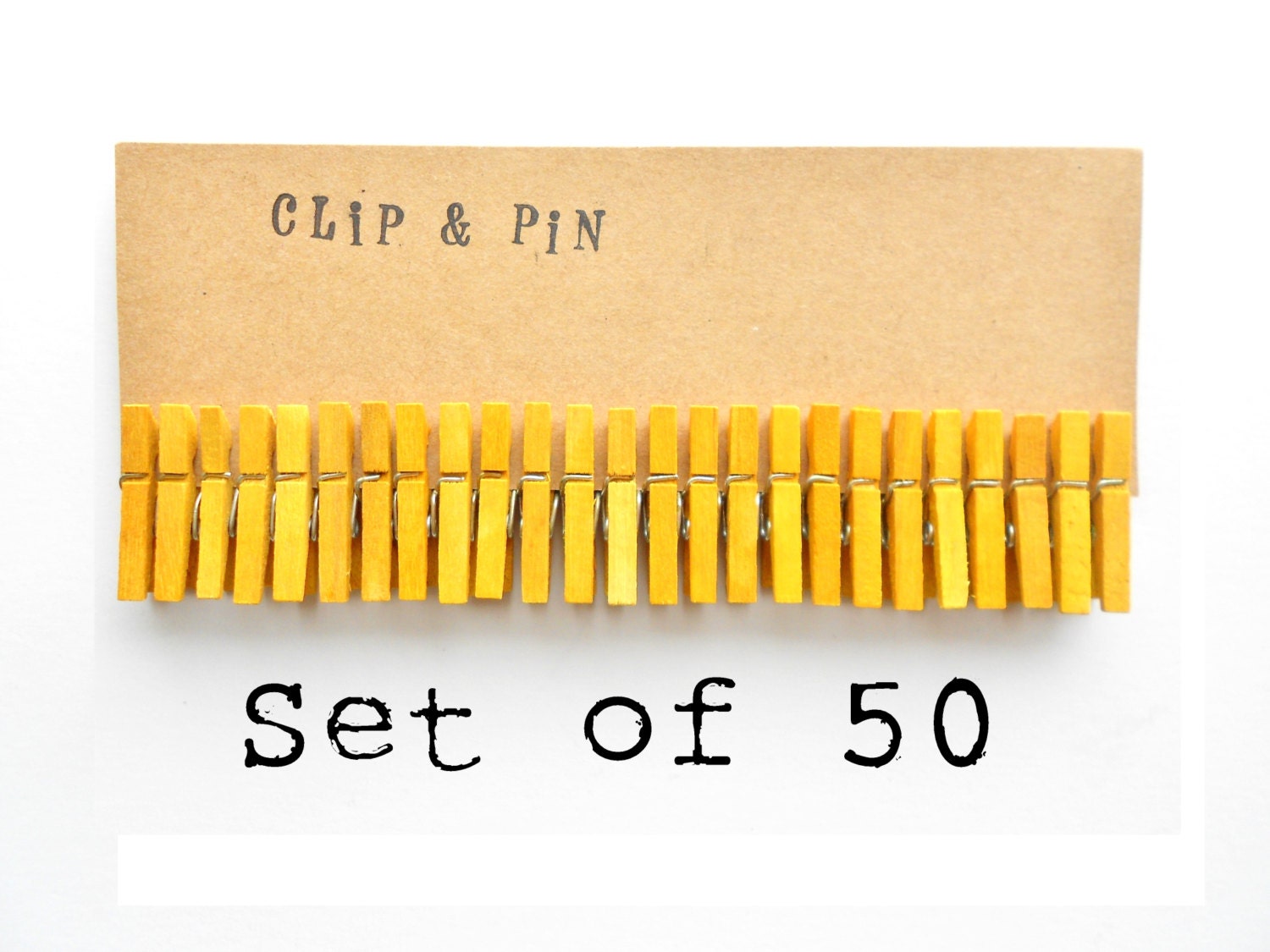 Mini Clothespins - Canary / Yellow - Small - Set of 50