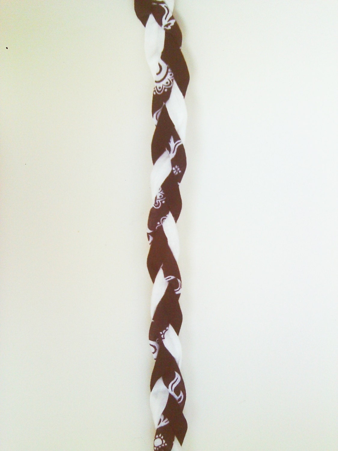 Braided Fabric Headband Choker Black and White Hippie Boho