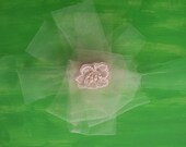 White Tulle Bridal Sash, Belt with Pearl Flower Applique'- "Allure"