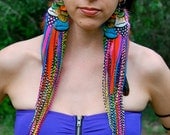 RAINBOW DREAM Long Feather Earrings SALE