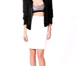 Vintage Escada Bright White High Waist Classic Pencil Skirt