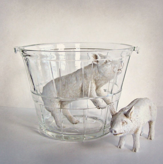 Vintage Glass Ice Bucket
