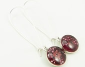 Orgone Energy Earrings - Long Dangle Earrings - Red Garnet Gemstone Earrings - Artisan Jewelry