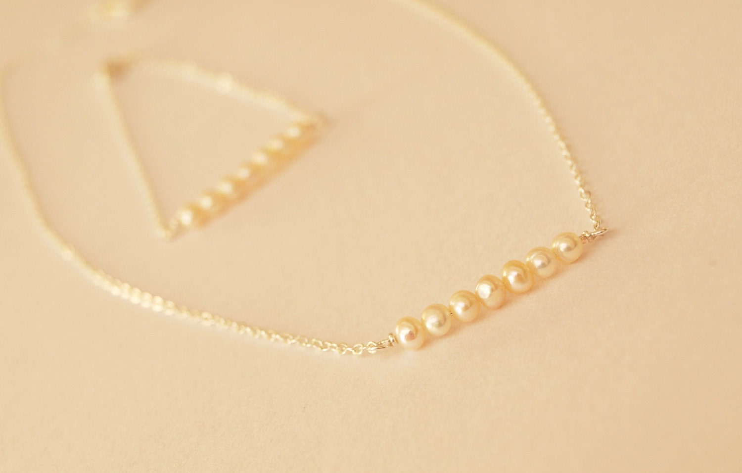 Delicate Cream Pearl Necklace & Bracelet Set Silver Bridal Jewelry Wedding Jewellery Set Bridesmaid Jewelry Gift Silver Bracelet Real Pearl