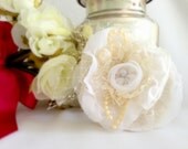 Bridal Hair Piece, Ivory , White, Country, Vintage, Victorian,  Wedding,  Hair Flower, Vintage Bridal Flower, READY TO SHIP