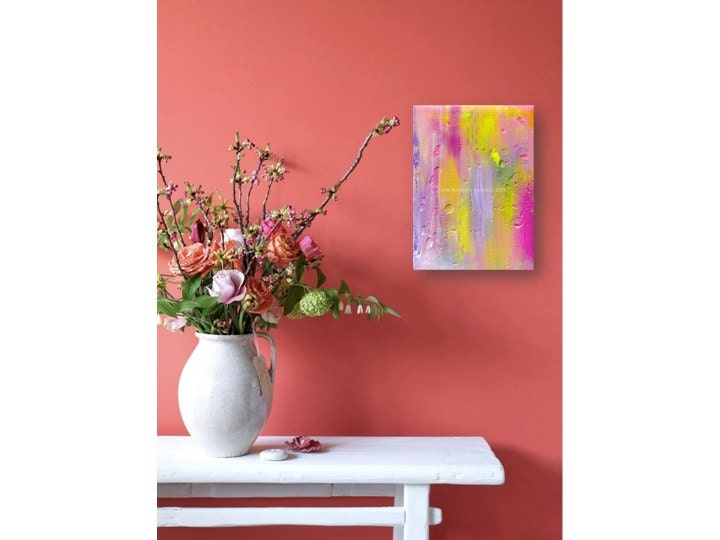 Neon Acrylic Abstract Original Painting on Canvas
