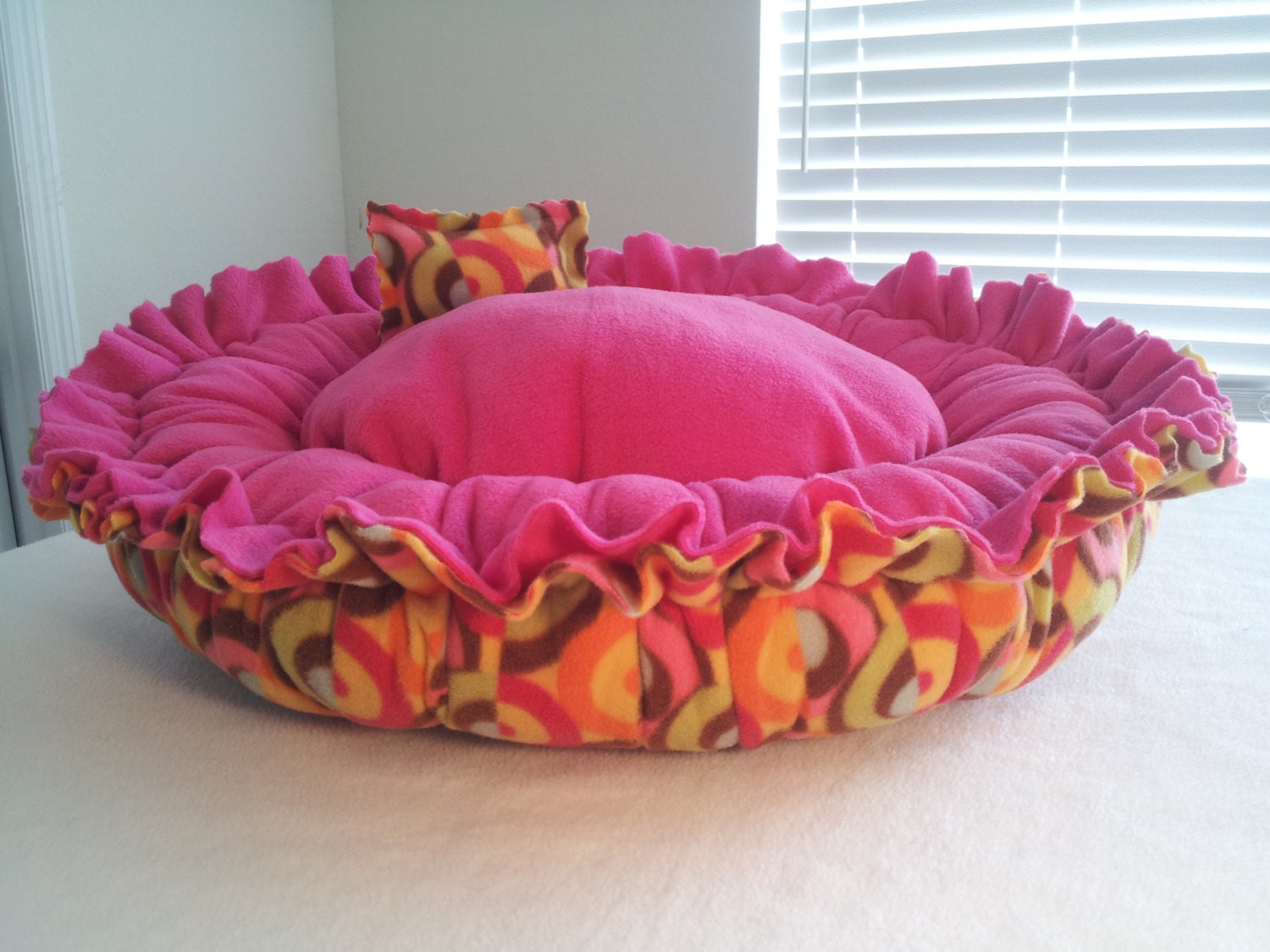 Handcrafted fleece pet bed