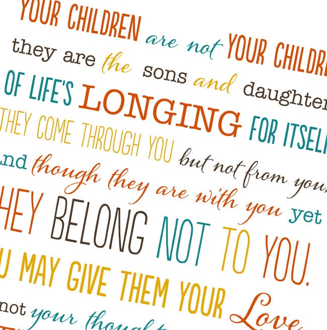 Kahlil Gibran Quote Typography Print: On Children