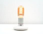 Modern Desk Lamp- Bright Colored Wood Lamp, Exposed Edison Bulb Lighting, Modern Night Light, Desk Lamp