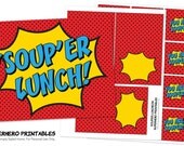INSTANT DOWNLOAD - SOUPer Luncheon - Superhero Printables