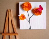 Tangerine, Bright Orange Home Decor, Office Decor-Paper Rosettes-Graduation Gift, Anniversary Gift for Her, Birthday for Her -Made To Order