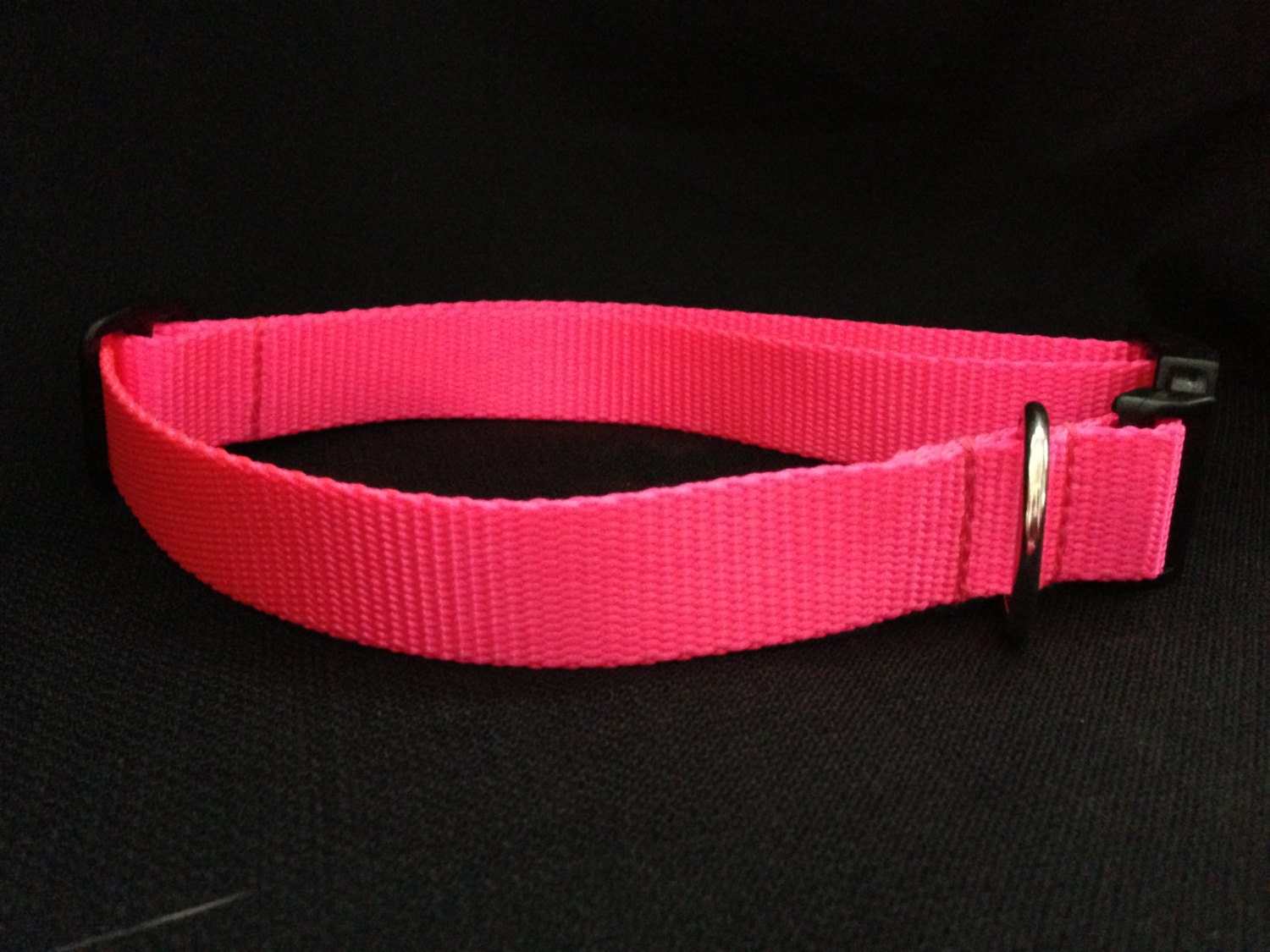 Neon Pink Nylon Dog Collar (size Large)