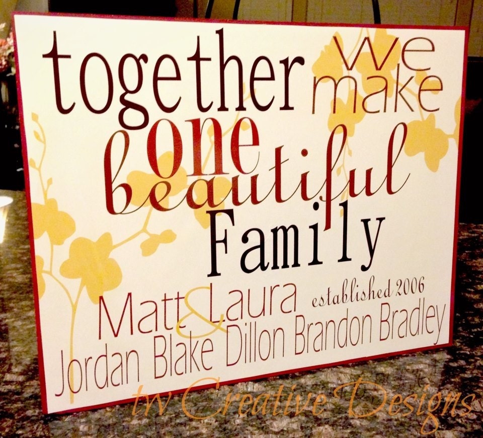 Custom Family Established Sign a Beautiful Family LARGE