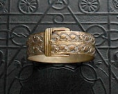 Art Deco Buckle Bracelet. Victorian Revival. Leaves.