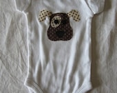 Puppy dog applique onsie