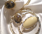 Sarah Coventry desert flower necklace and matching ring sale price