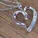 Diamond solid 10k white gold heart pendant and chain