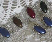 Vintage wide bracelet  & clip earrings set silver Sara Coventry