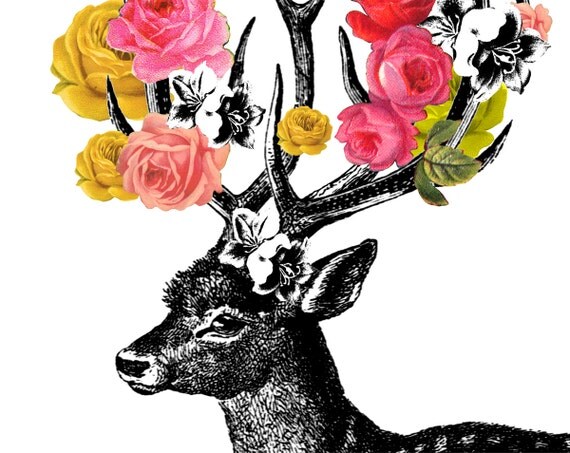 DEER print - art print digital - A4