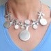 Metal statement necklace in coral shape / Bold metal collar - round shaped /ooak