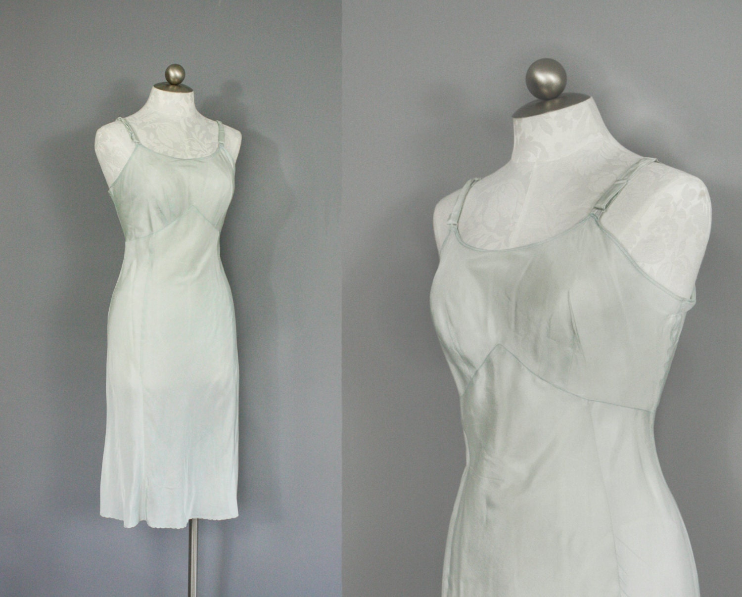 50s 60s full slip // Pale Mint // siize small - medium