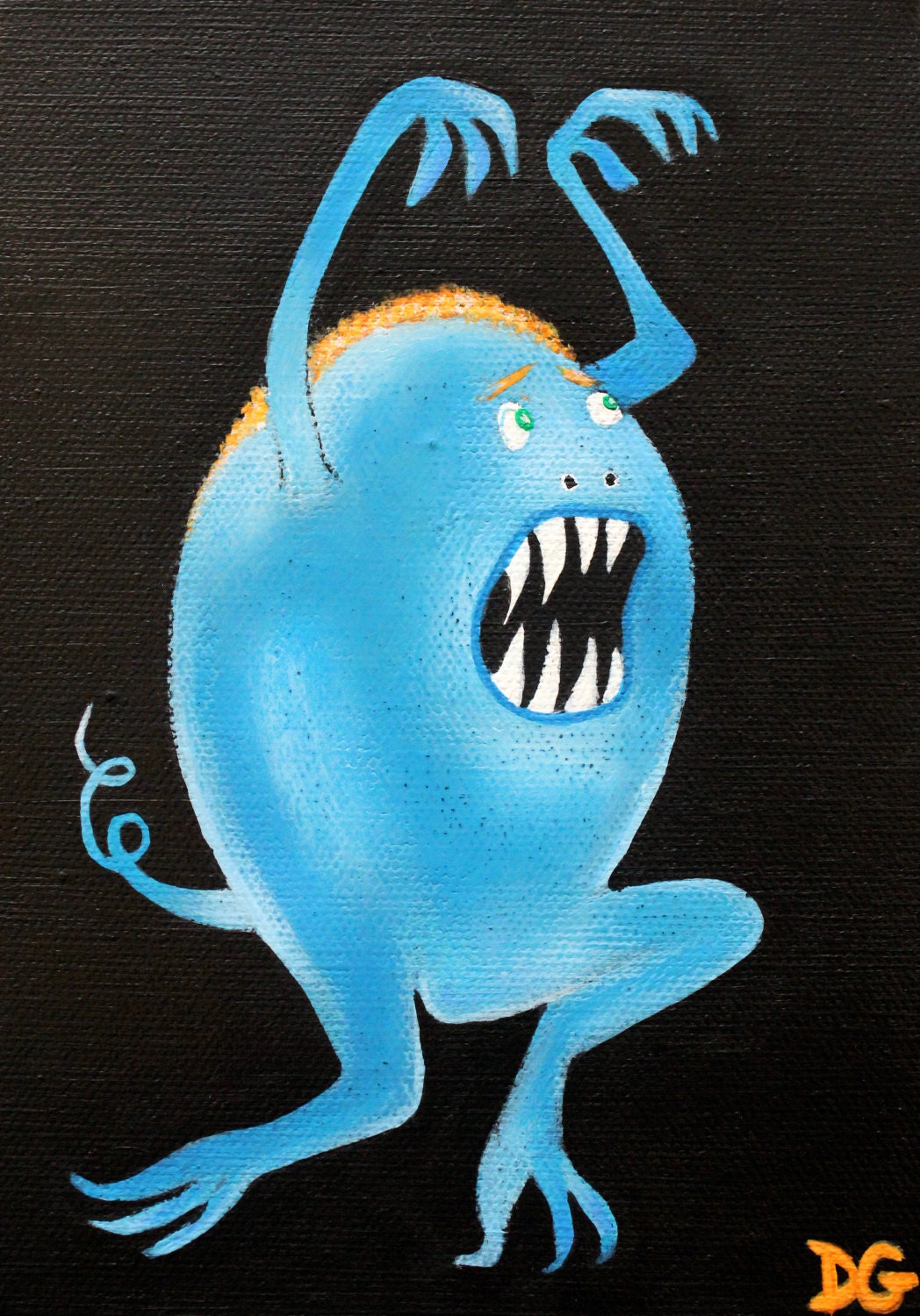 Original Acrylic Painting - 5 x 7 - The Blueberry Creeper
