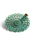 Rustic Aqua Metal Filigree Hair Clip
